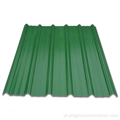 Folha de telhado de plástico ondulado resistente a UV de material de construção